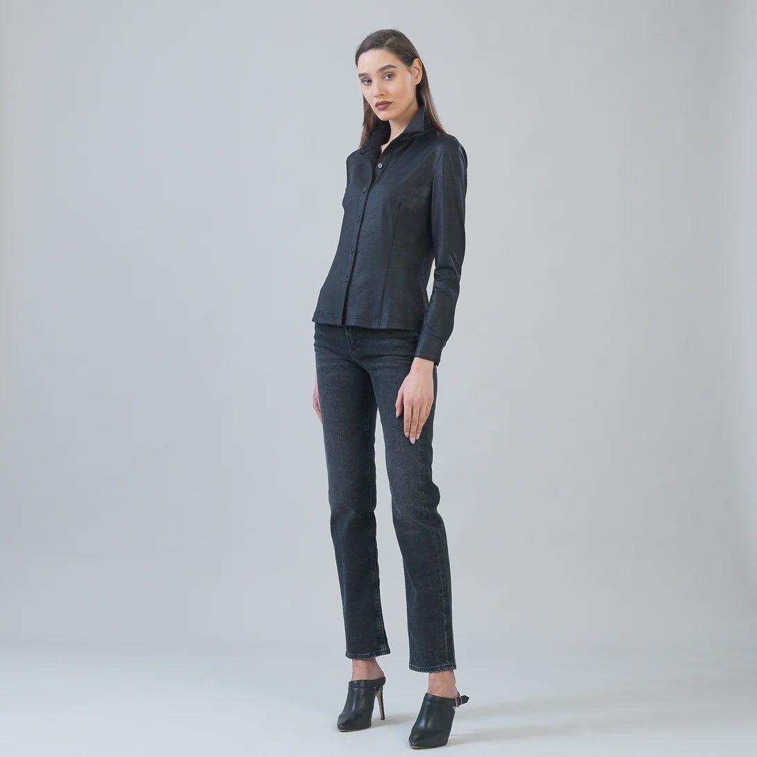 Clara Sunwoo Liquid Leather Blouse BL100L