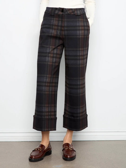 Charlie B Printed Plaid Pant C5824P/798C