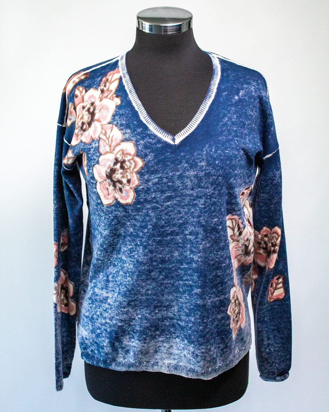 Charlie B Reversible V-Neck Sweater C2907-626B