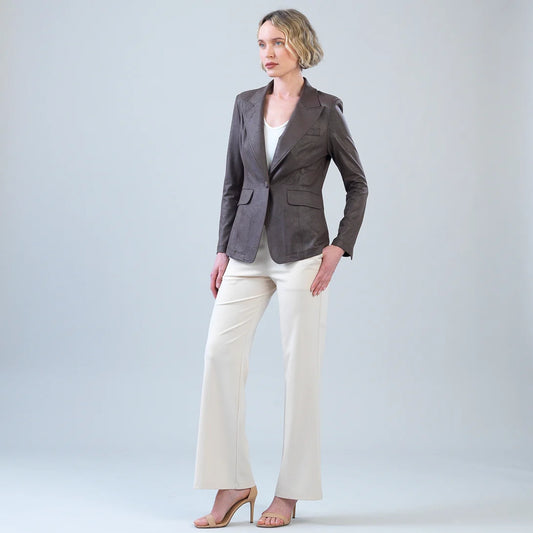 Clara Sunwoo Liquid Leather Blazer W/Button JK124