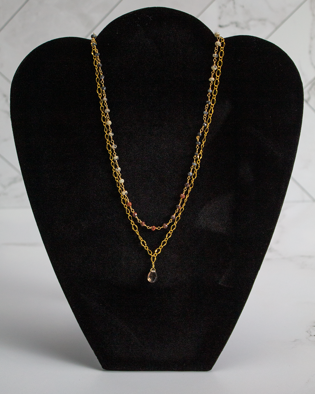 Julio Designs Greta Jasper & Filigree Necklace