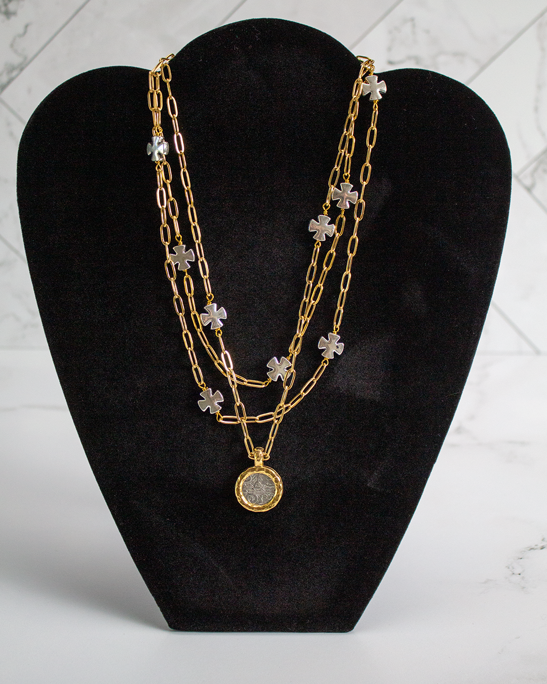 Julio Designs Opelika Strand Cross Necklace