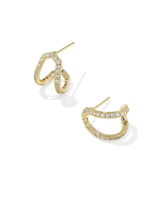 KENDRA SCOTT DAPHNE PAVE HUGGIE EARRINGS