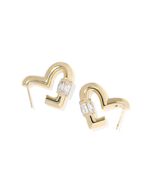 KENDRA SCOTT EMERY HEART HOOP EARRINGS