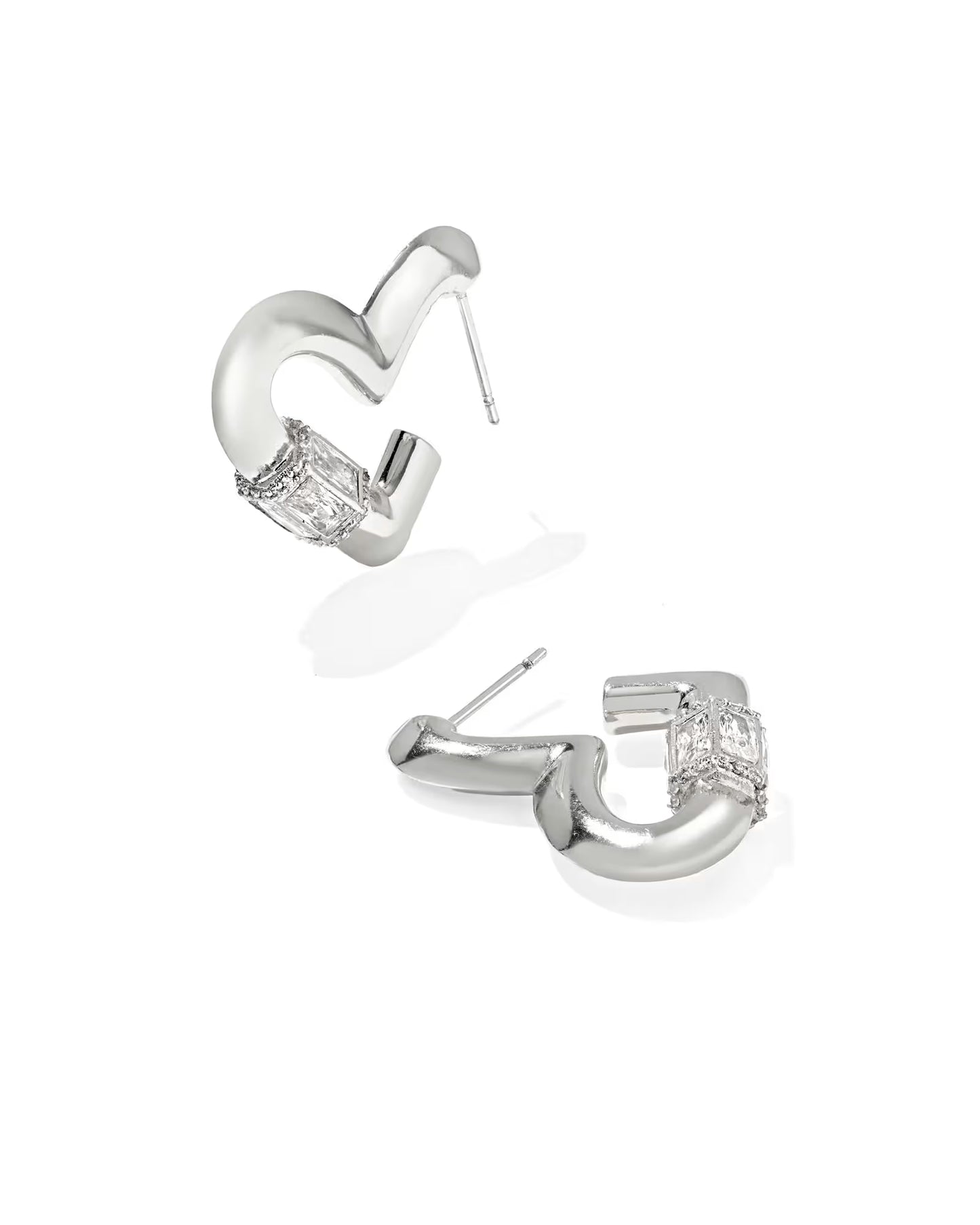 KENDRA SCOTT EMERY HEART HOOP EARRINGS