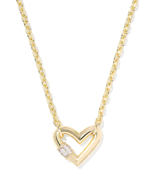 KENDRA SCOTT EMERY HEART SHORT PENDANT NECKLACE