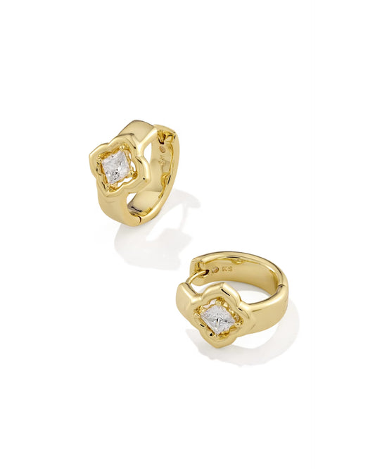 KENDRA SCOTT MALLORY CRYSTAL HUGGIE EARRINGS