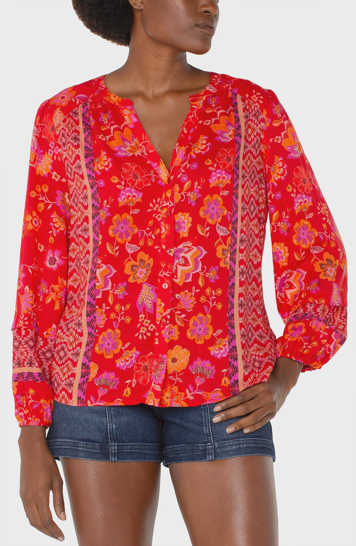Liverpool Button Blouse LM8F33WV6P34