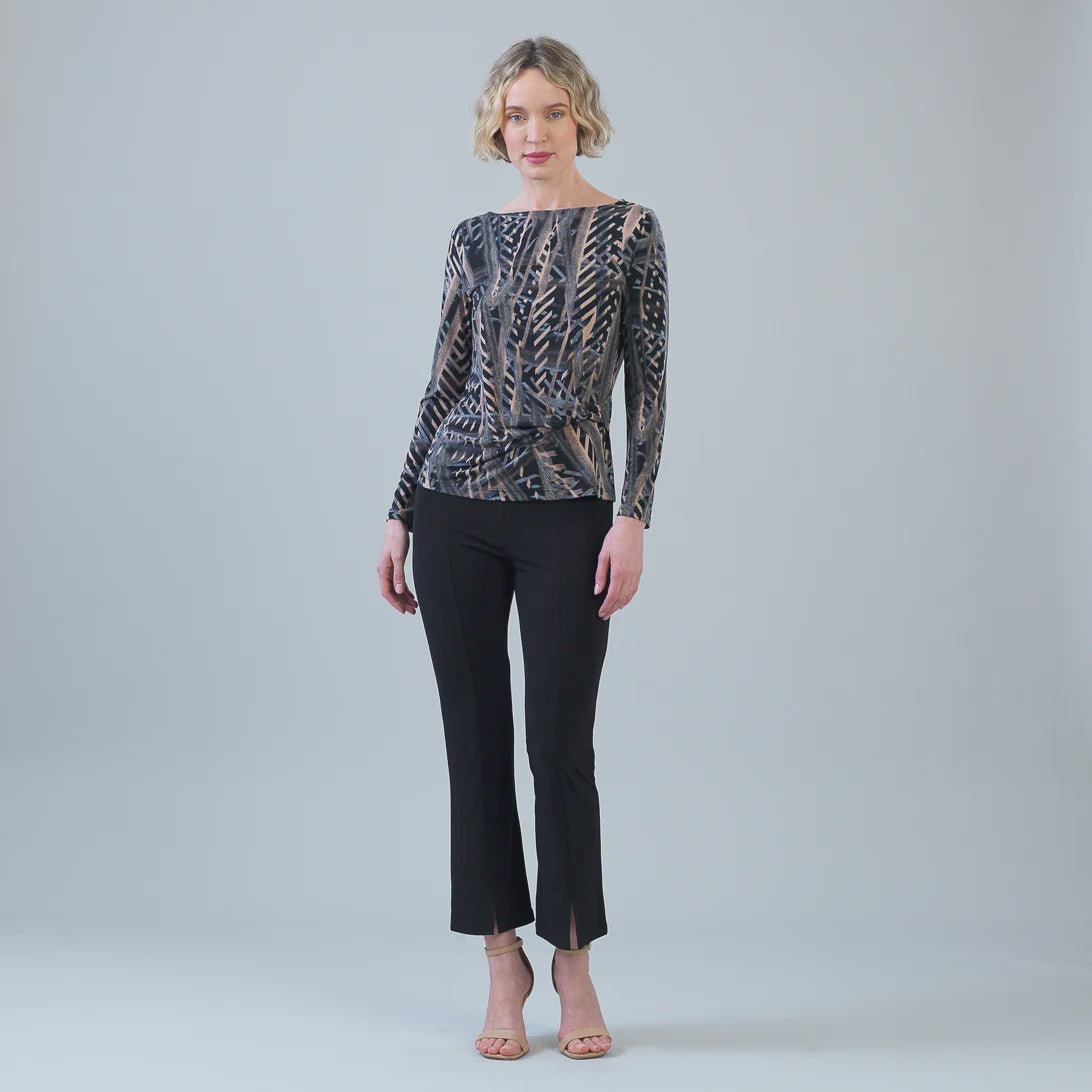 Clara Sunwoo Stripe Soft Top W/Side Twist T313P4