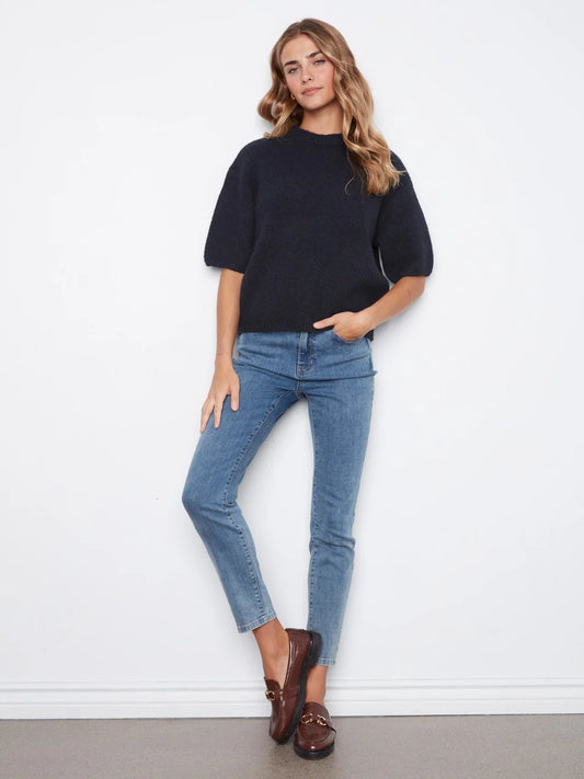Charlie B Elbow Slv Balloon Sweater C2858R/340C