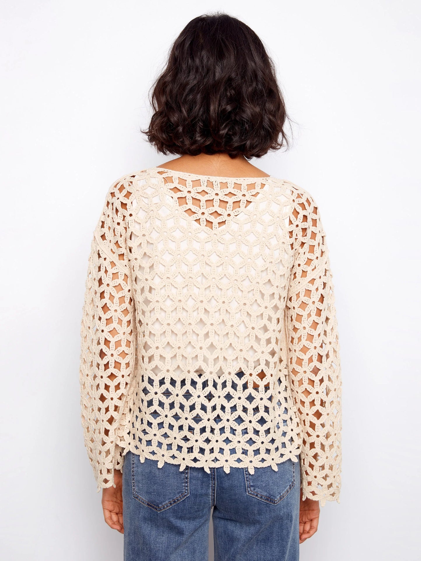 Charlie B 3/4 Sleeve Flower Blouse C4706/777C