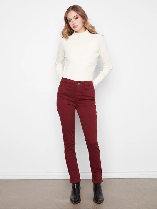 Charlie B Cuffed Hem Silm Pant C5309YR/188B