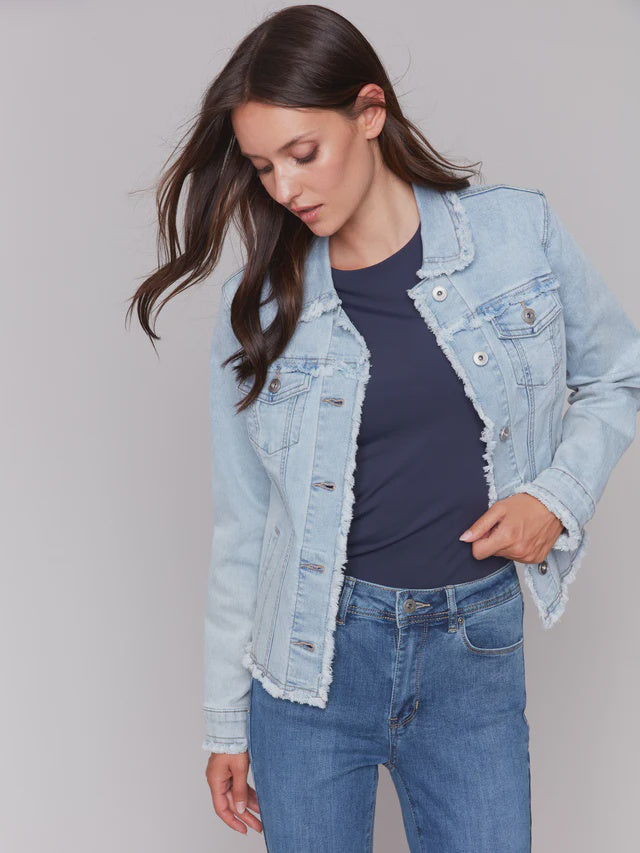 Charlie B Fringe Denim Jacket C6233X / 431A