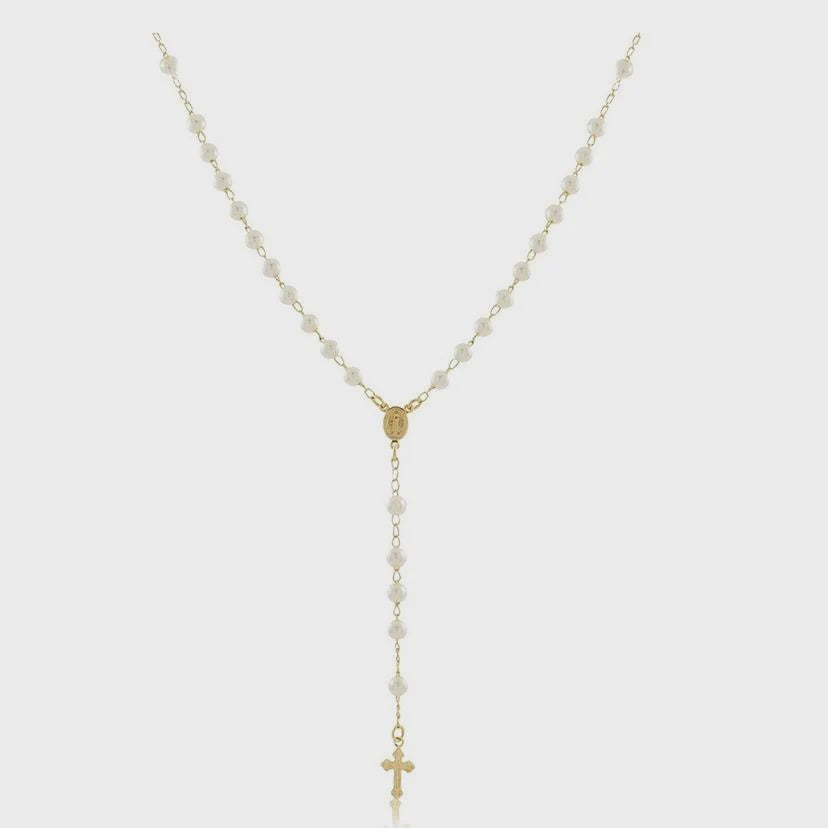 Sahira Pearl Rosary Lariat PERNSJD