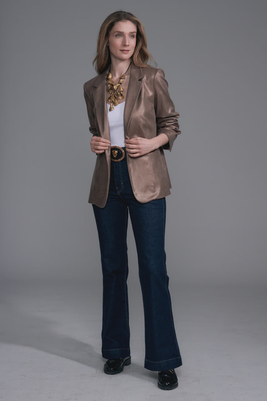 Insight Scrunch Sleeve Vegan Blazer BCJ4701B