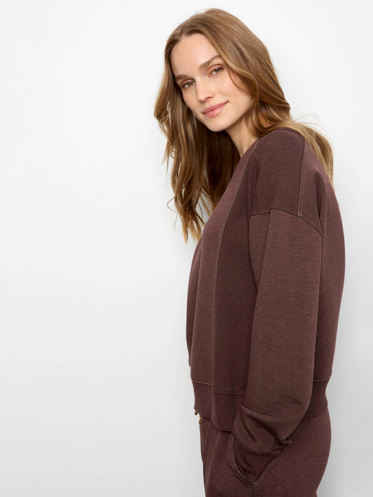 Charlie B Crewneck Soft Scuba Top C1462/825C