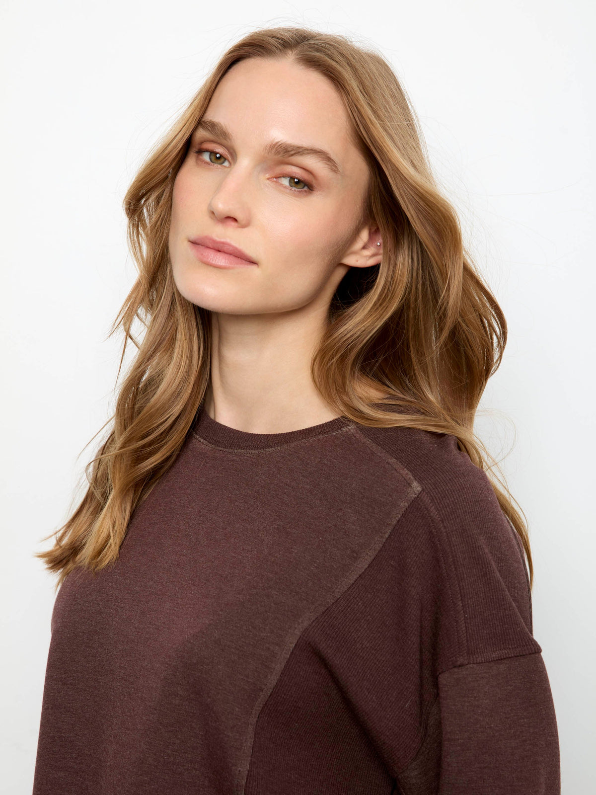 Charlie B Crewneck Soft Scuba Top C1462/825C