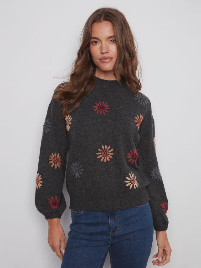 Charlie B Mock Neck Sweater C2689E