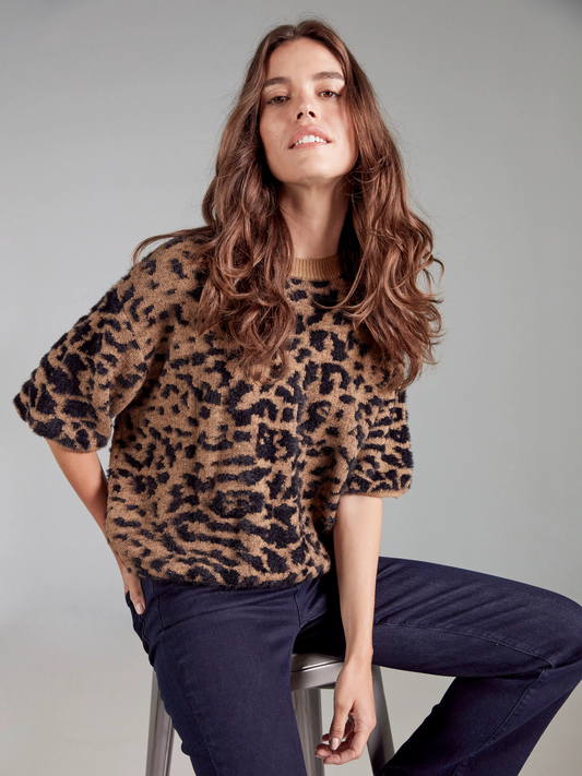 Charlie B Balloon Elbow Sleeve Sweater C2858P-449C