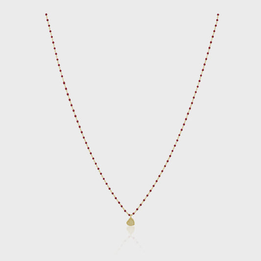 Sahira Elsa Mini Heart Necklace Red EMHNR1SJD