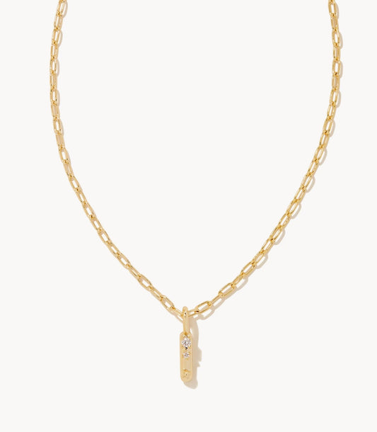 KENDRA SCOTT CRYSTAL LETTER I SHORT PENDANT NECKLACE