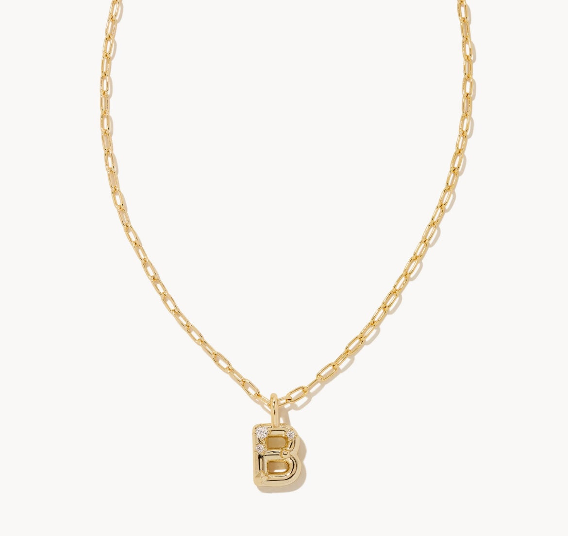 KENDRA SCOTT CRYSTAL LETTER B SHORT PENDANT NECKLACE