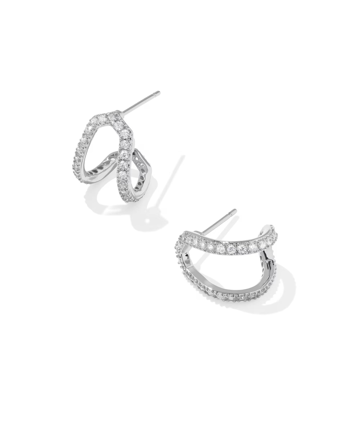 KENDRA SCOTT DAPHNE PAVE HUGGIE EARRINGS