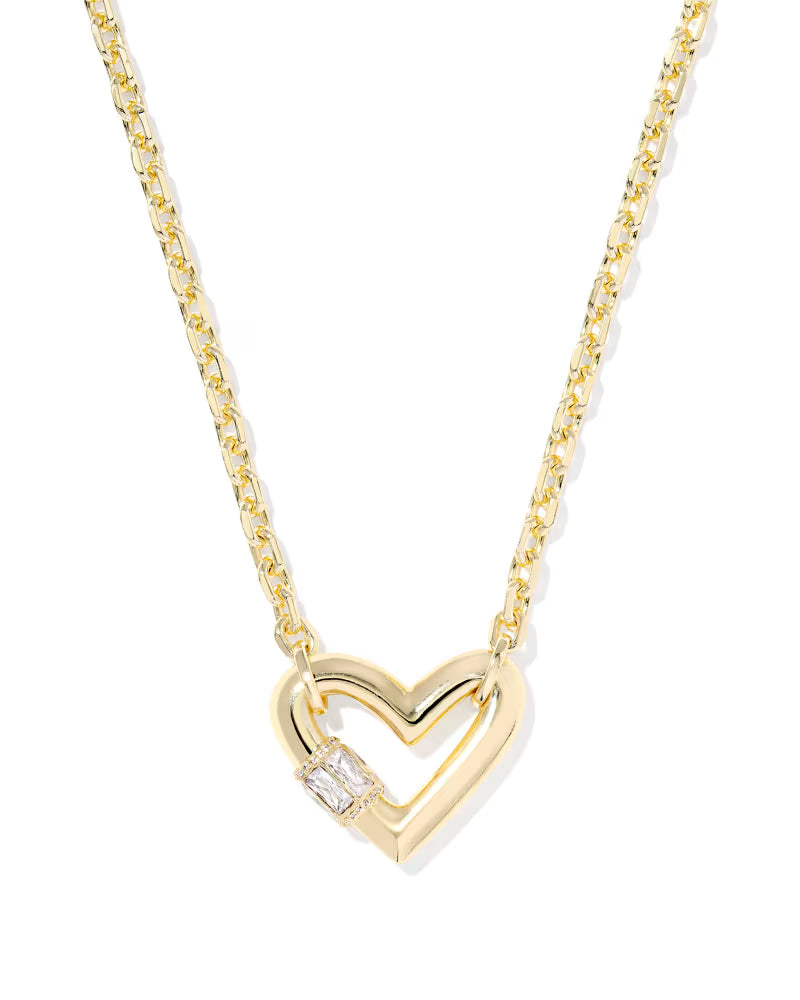 KENDRA SCOTT EMERY HEART SHORT PENDANT NECKLACE
