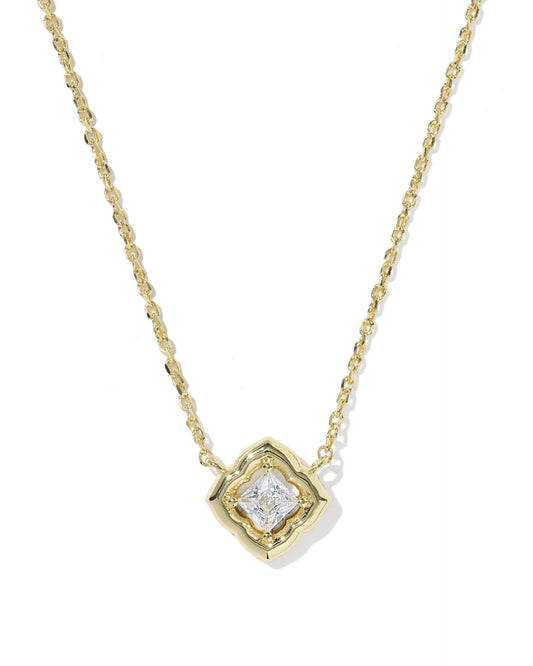 KENDRA SCOTT MALLORY CRYSTAL SHORT PENDANT NECKLACE