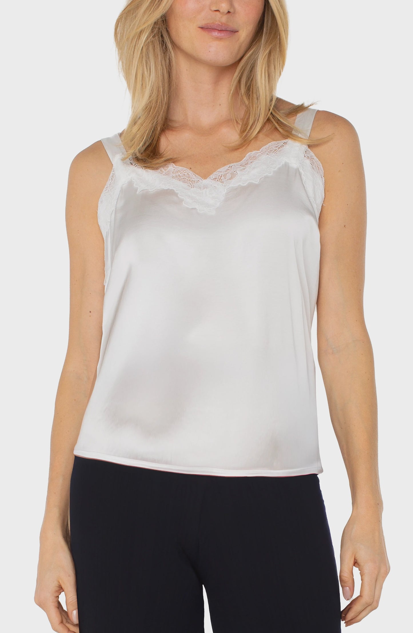 Liverpool Woven Tank W/Lace Trim LM8J21PS6