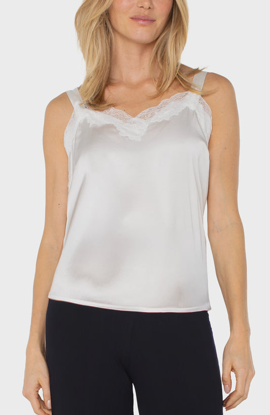 Liverpool Woven Tank W/Lace Trim LM8J21PS6