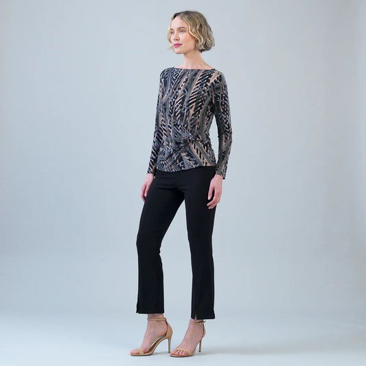 Clara Sunwoo Stripe Soft Top W/Side Twist T313P4