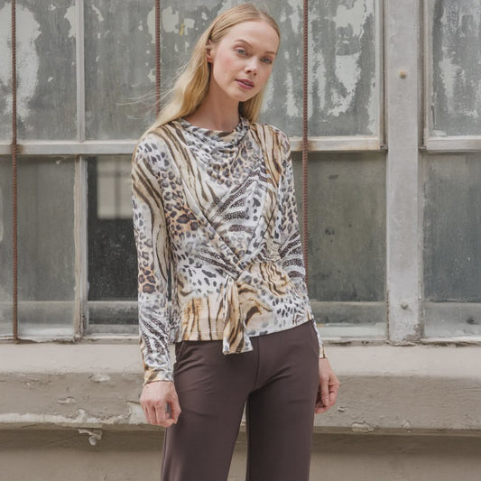 Clara Sunwoo Drape Neck Top T425P2