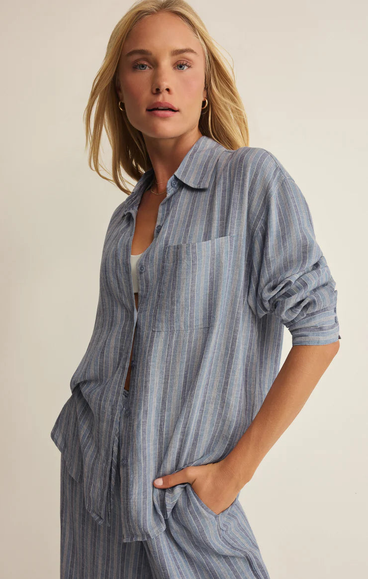 Z Supply Perfect Stripe Button Up ZT262689