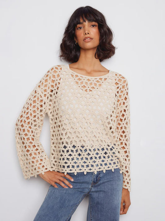 Charlie B 3/4 Sleeve Flower Blouse C4706/777C
