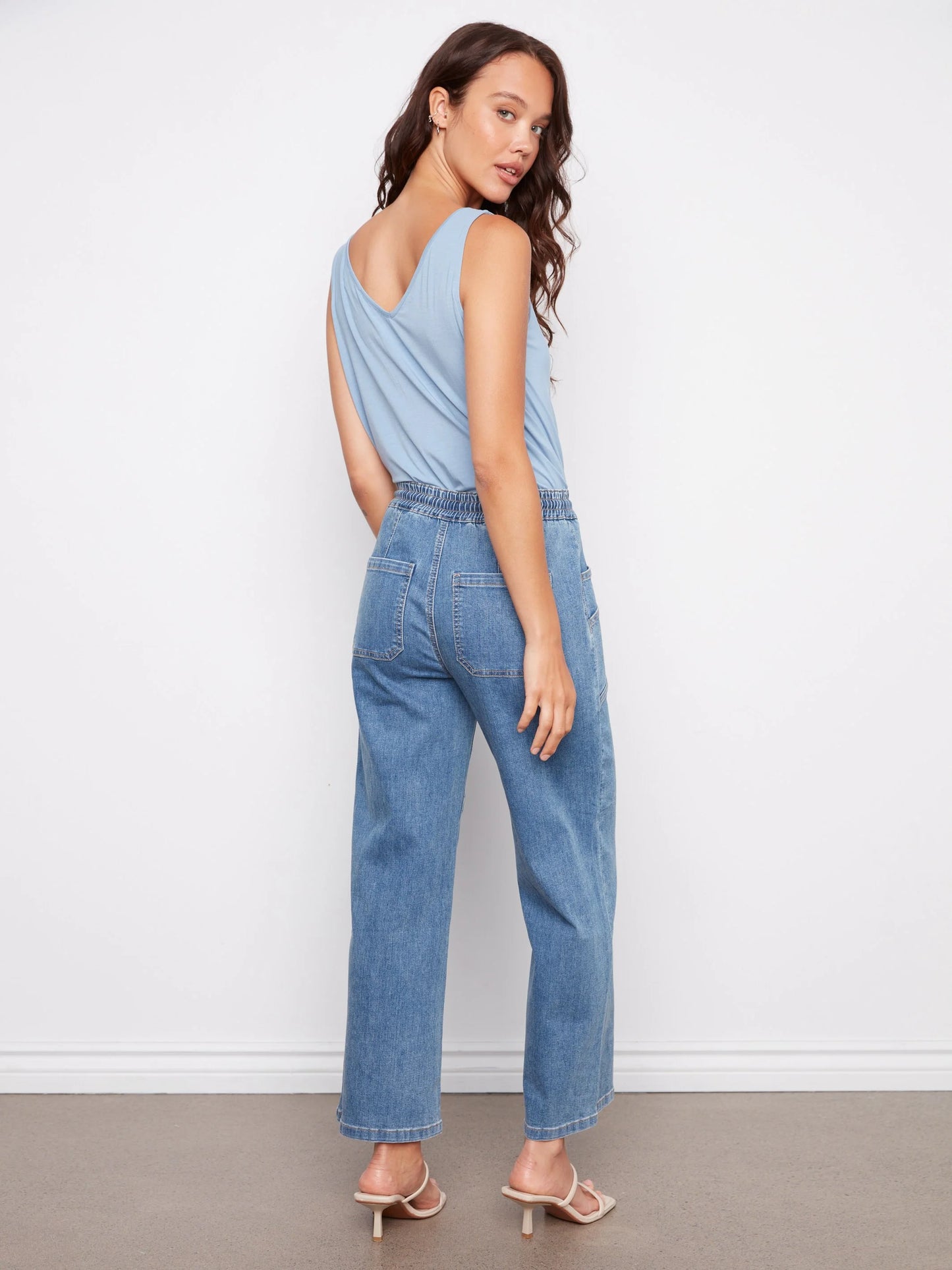 Charlie B Drawstring Denim Pant C5738/511C