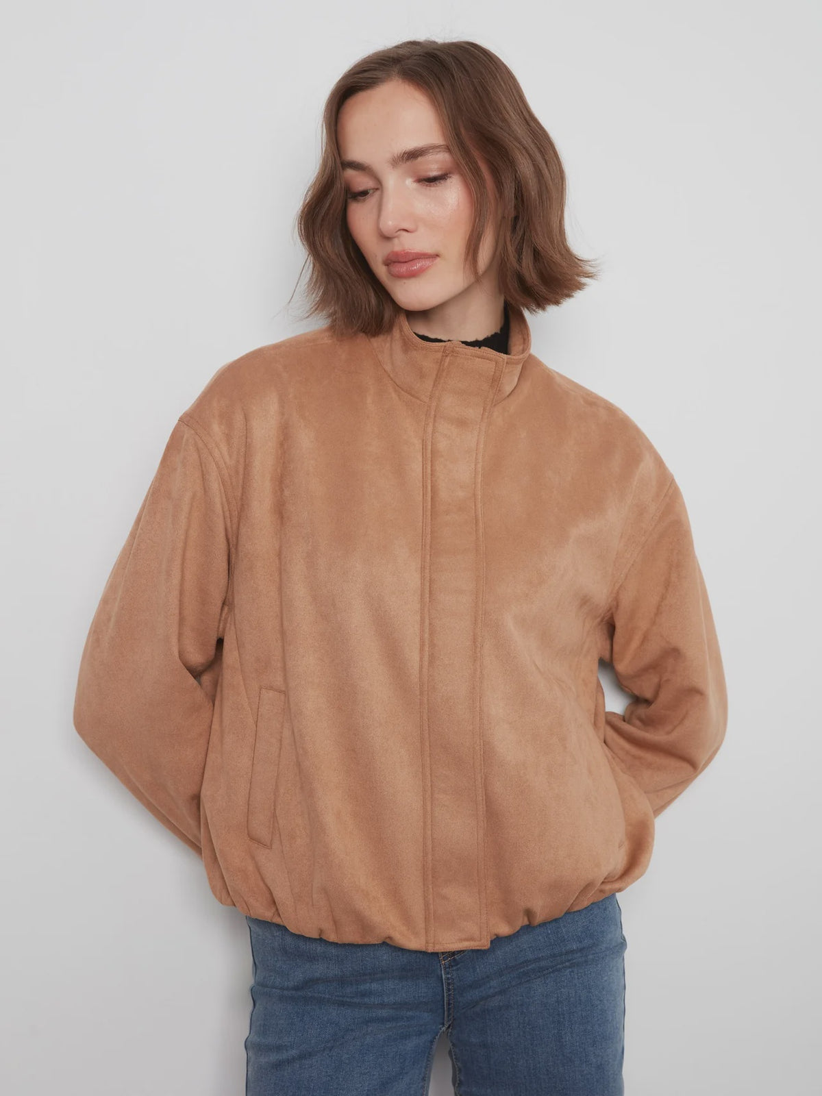 Charlie B Sude Bomber Jacket C6428/754C