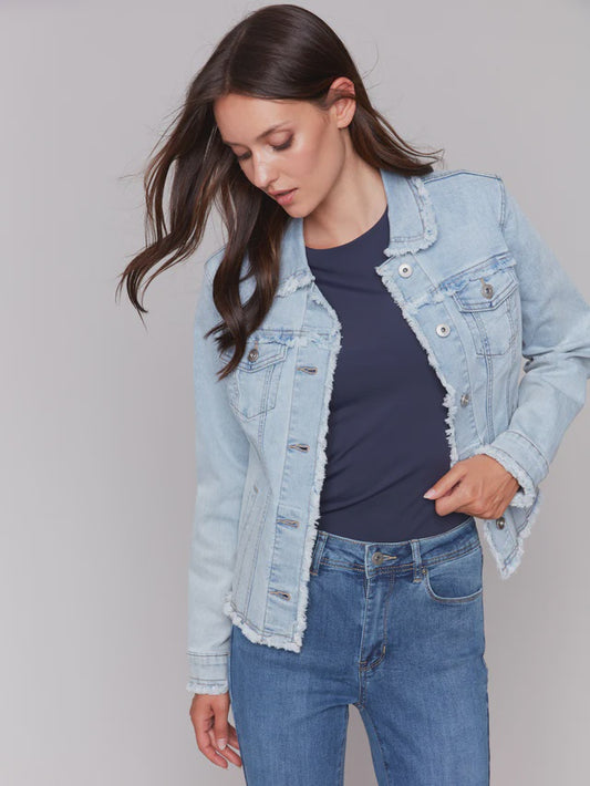 Charlie B Fringe Denim Jacket C6233X / 431A