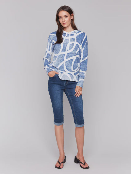 Charlie B Reverse Printed Sweater C2616R/ 261B