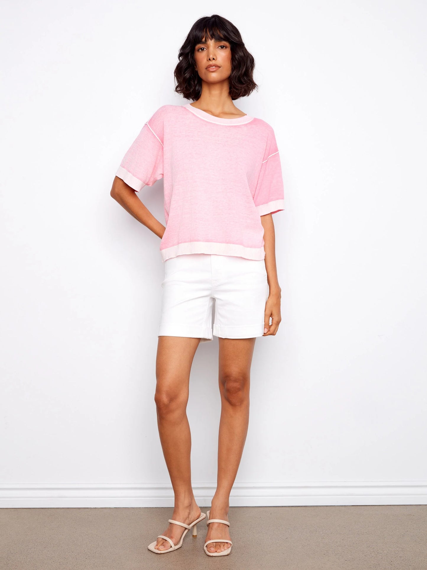 Charlie B S/S Crew Neck Sweater C2947V / 261B