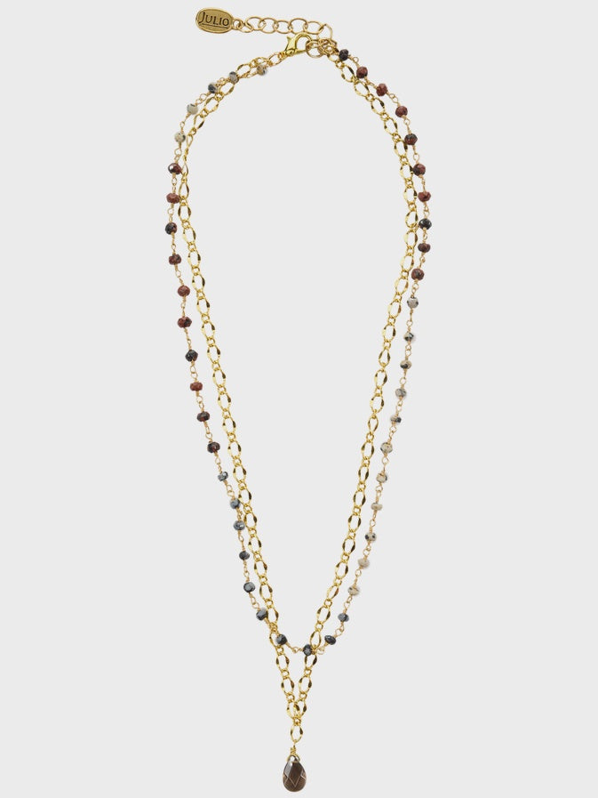Julio Designs Greta Jasper & Filigree Necklace