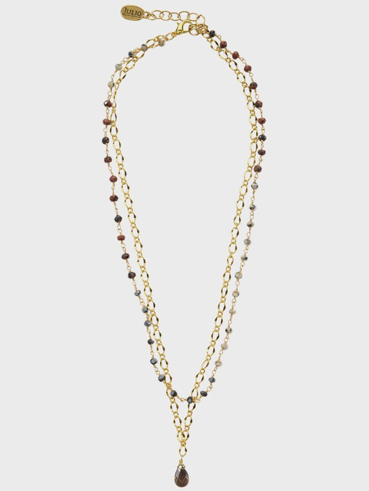 Julio Designs Greta Jasper & Filigree Necklace