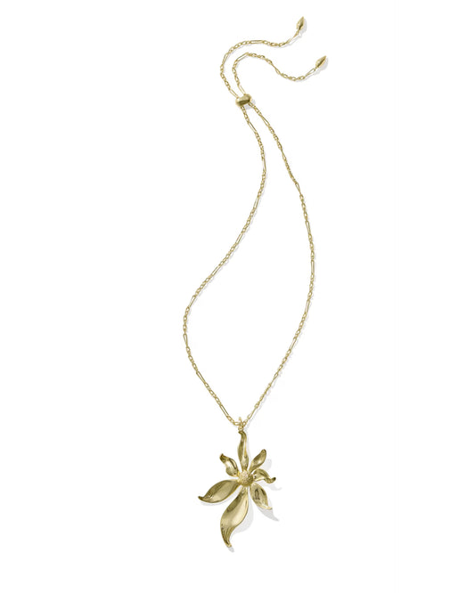 KENDRA SCOTT ANYA FLOWER LONG PENDANT NECKLACE