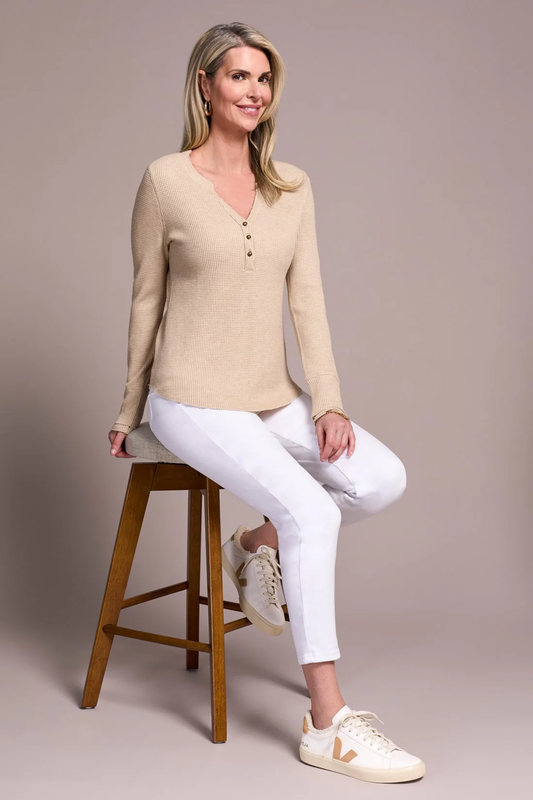 Tribal Henley Top W/Buttons 5899O-5159