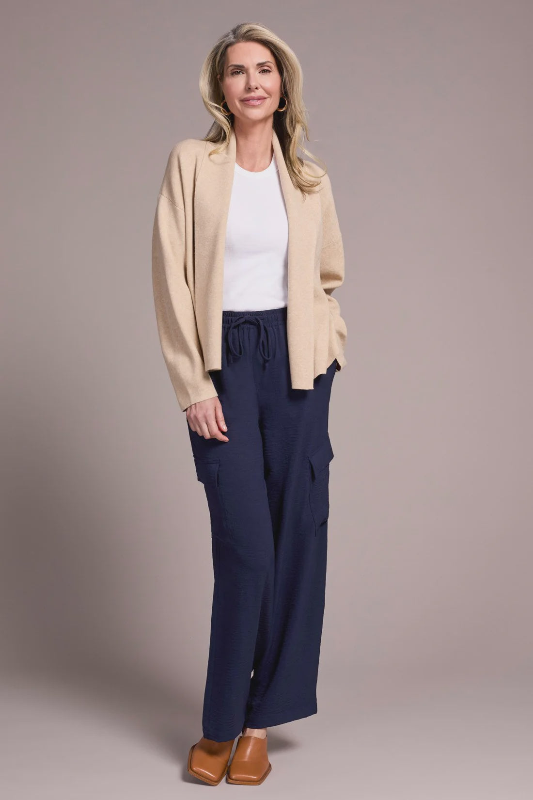 Tribal Double Knit Shawl Collar Coatigan 2233O-3115