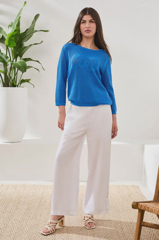 Tribal 3/4 SLV Crew Neck Sweater 2460O-576